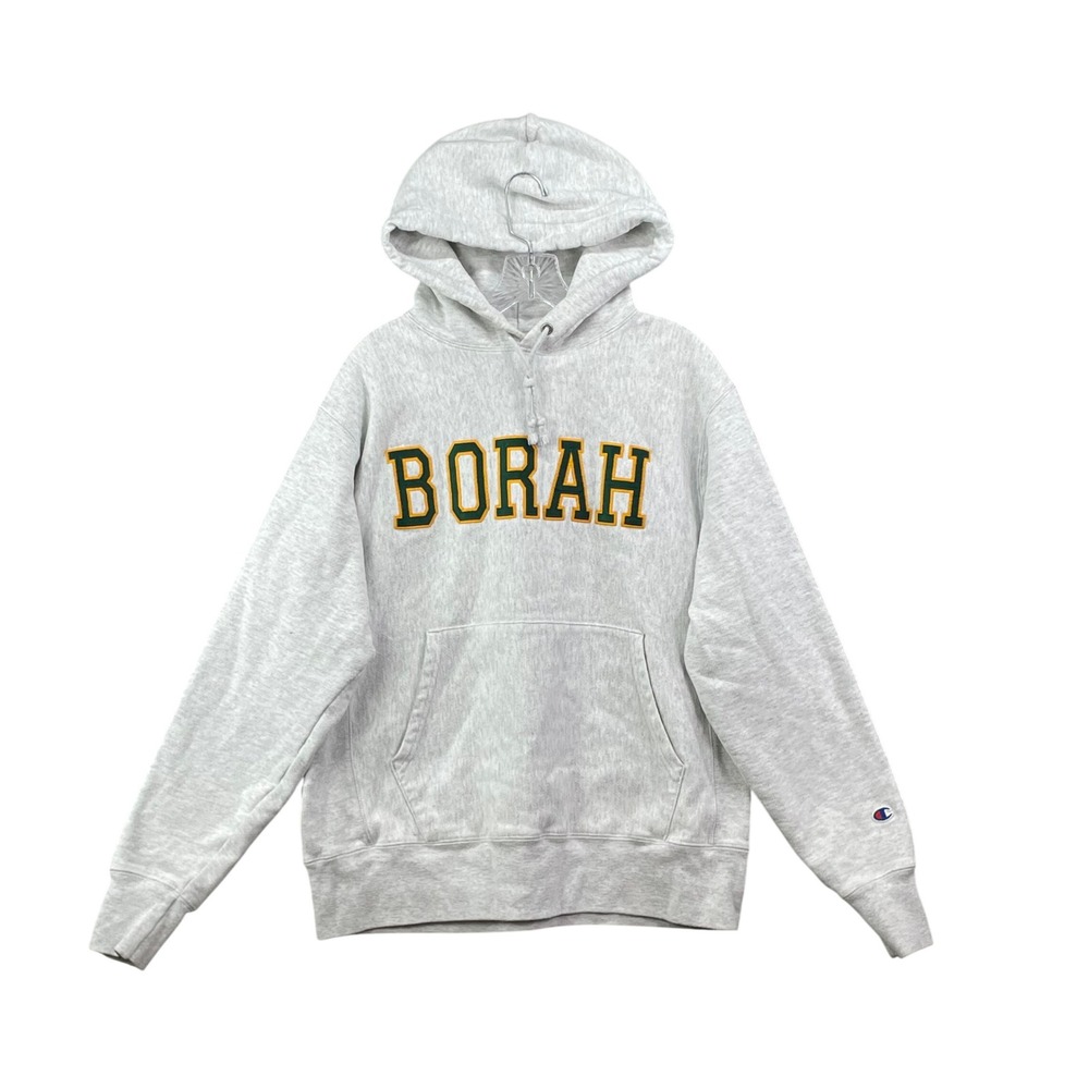 Champion Hoodie Men's Medium Grey Borah Reverse Weave Sweatshirt Sportswear 90s